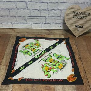 Vintage 1990 Teenage Mutant Ninja Turtles "Time For A Pizza Break" Bandana